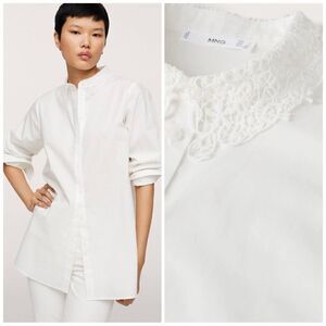 Mango Openwork shirt with collar